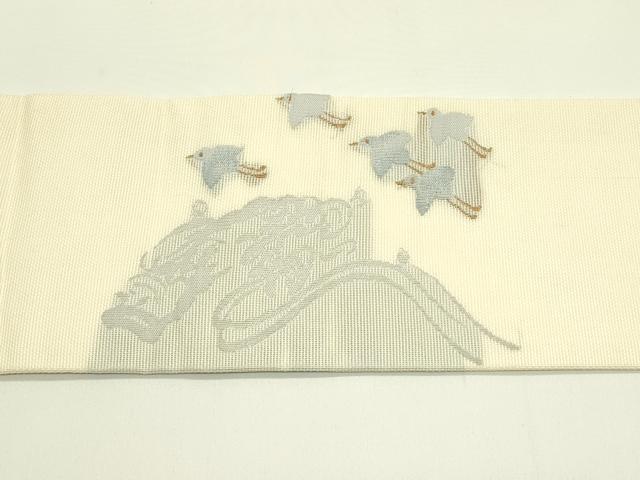 平和屋着物*夏物 九寸名古屋帯 千鳥 立波文 金糸 正絹 逸品 CABI5586rv