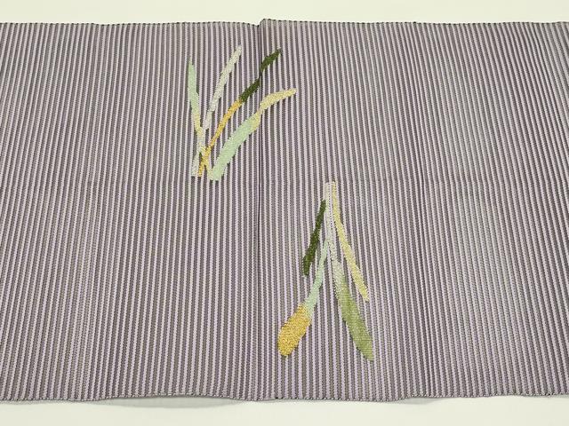平和屋着物*夏物 八寸名古屋帯 絽綴れ 草木文 金銀糸 正絹 逸品 CABI5595rv
