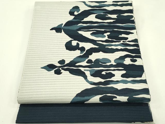 平和屋着物*夏物 八寸名古屋帯 和楽染 そめおび 抽象文 綿 逸品 未使用 CABI5598rv