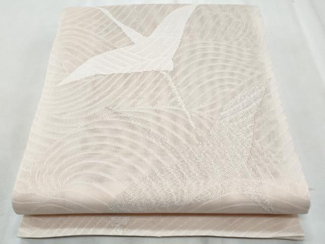 平和屋着物*夏物 六通柄袋帯 飛鶴文 銀糸 正絹 逸品 未使用 CABI5610fb