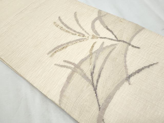 平和屋着物*夏物 太鼓柄袋帯 すくい織 芒 金銀糸 正絹 逸品 CABI5612fb