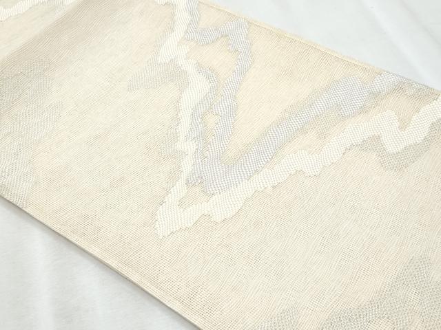平和屋着物*夏物 六通柄袋帯 流線文 銀糸 正絹 逸品 CABI5614fb