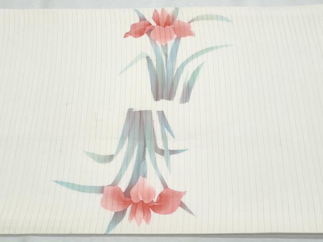 平和屋着物*夏物 塩瀬 太鼓柄袋帯 ろうけつ染 杜若 正絹 逸品 CABI5631fb