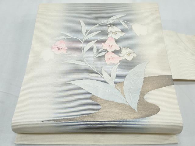 平和屋着物*夏物 九寸名古屋帯 枝花文 金銀糸 正絹 逸品 CABI5634fb