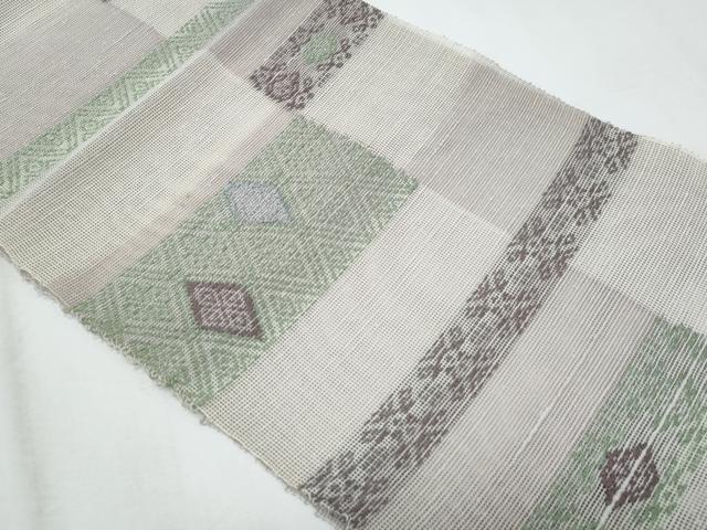 平和屋着物*夏物 八寸名古屋帯 市松菱文 正絹 逸品 CABI5638fb