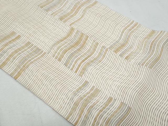 平和屋着物*夏物 八寸名古屋帯 絽綴れ よろけ縞 金糸 正絹 逸品 CABI5640fb