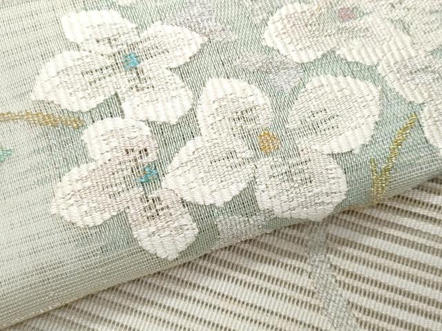平和屋着物*夏物 八寸名古屋帯 絽綴れ 枝花文 金銀糸 正絹 逸品 CABI5648fb