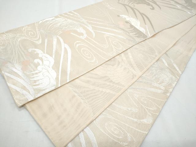 平和屋着物*夏物 六通柄袋帯 立波文 銀糸 正絹 逸品 CABI5652fb