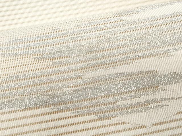 平和屋着物*夏物 八寸名古屋帯 絽綴れ 霞文 銀糸 正絹 逸品 CABI5679fb