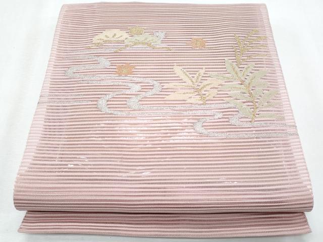 平和屋着物*夏物 八寸名古屋帯 流水枝葉文 金銀糸 正絹 逸品 CABI5682fb