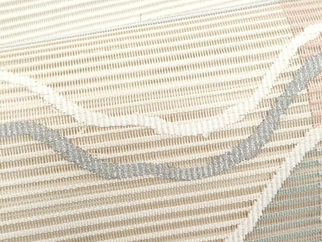 平和屋着物*夏物 八寸名古屋帯 絽綴れ よろけ縞 銀糸 正絹 逸品 CABI5687fb