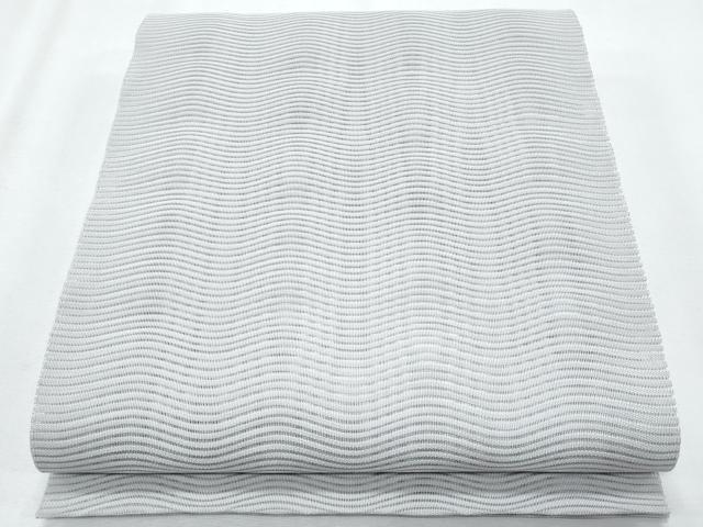 平和屋着物*夏物 八寸名古屋帯 絽綴れ よろけ縞 灰青色 正絹 逸品 CABI5690fb