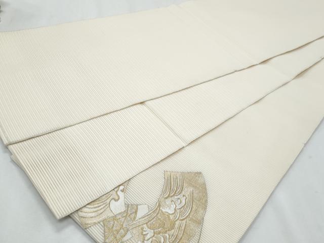 平和屋着物*夏物 太鼓柄袋帯 絽綴れ 総刺繍 地紙重ね立波文 金銀糸 正絹 逸品 CABI5692fb