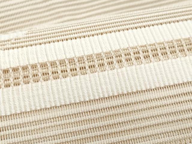 平和屋着物*夏物 八寸名古屋帯 絽綴れ 横段文 亜麻色 正絹 逸品 CABI5696fb