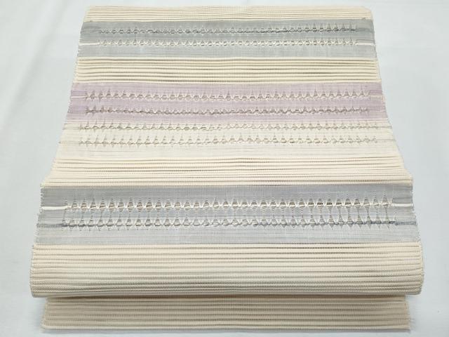 平和屋着物*夏物 八寸名古屋帯 絽綴れ 横段文 正絹 逸品 CABI5697fb