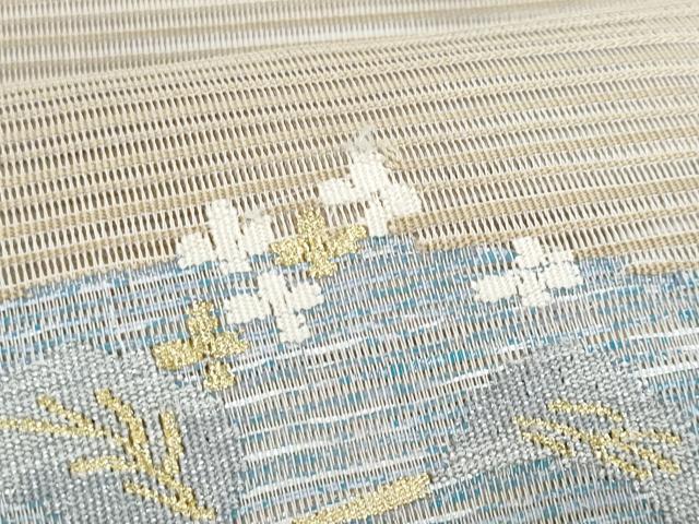 平和屋着物*夏物 八寸名古屋帯 絽綴れ 地紙重ね枝花文 金銀糸 正絹 逸品 CABI5703fb
