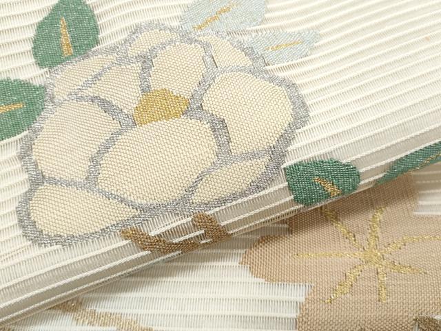 平和屋着物*夏物 太鼓柄袋帯 絽綴れ 枝椿文 金銀糸 正絹 逸品 CABI5704fb