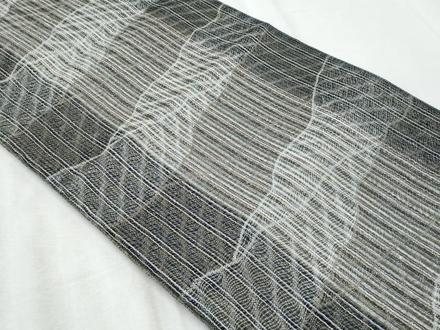 平和屋着物*夏物 全通柄袋帯 櫛織 変わり縞 正絹 逸品 CABI5706fb