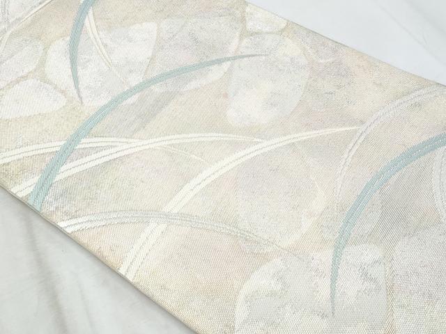 平和屋着物*夏物 六通柄袋帯 石畳芝草文 銀糸 正絹 逸品 CABI5707fb
