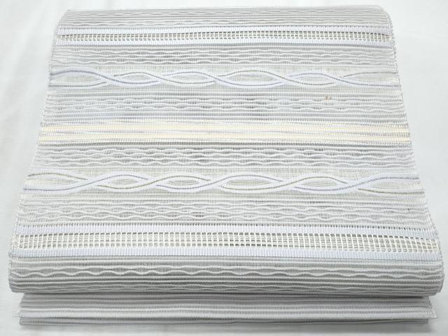 平和屋着物*夏物 八寸名古屋帯 絽綴れ 横段文 金銀糸 正絹 逸品 CABI5708fb