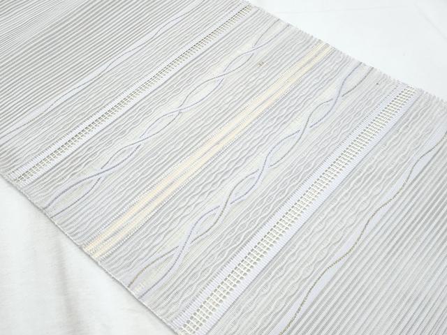 平和屋着物*夏物 八寸名古屋帯 絽綴れ 横段文 金銀糸 正絹 逸品 CABI5708fb