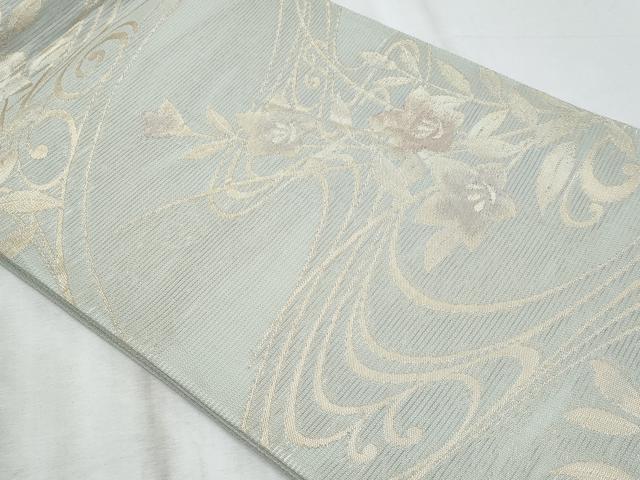 平和屋着物*夏物 六通柄袋帯 流水桔梗文 金糸 正絹 逸品 CABI5717fb