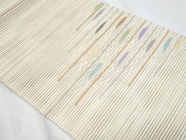 平和屋着物*夏物 八寸名古屋帯 絽綴れ 抽象文 金銀糸 正絹 逸品 CABI5720fb