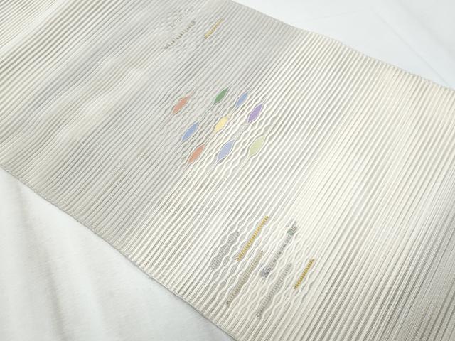 平和屋着物*夏物 八寸名古屋帯 絽綴れ 抽象丸文 金銀糸 正絹 逸品 CABI5721fb
