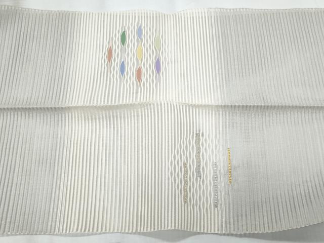平和屋着物*夏物 八寸名古屋帯 絽綴れ 抽象丸文 金銀糸 正絹 逸品 CABI5721fb