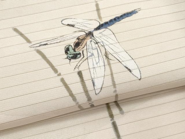 平和屋着物*夏物 塩瀬 九寸名古屋帯 作家物 手描き トンボ 正絹 逸品 CABI5726fb