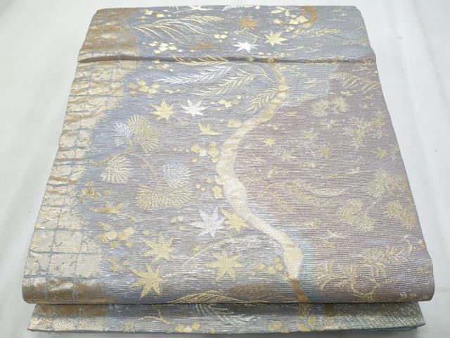平和屋着物*夏物 六通柄袋帯 道長吹き寄せ文 金銀糸 正絹 逸品 CABI5727fb