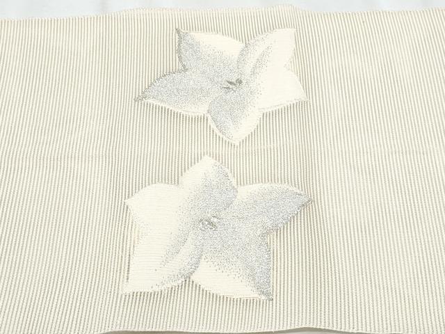 平和屋着物*夏物 八寸名古屋帯 絽綴れ 桔梗 銀糸 正絹 逸品 CABI5730fb