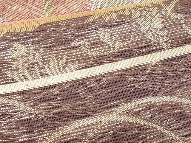 平和屋着物*夏物 全通柄袋帯 乙女花文 金糸 正絹 逸品 CABI5731fb