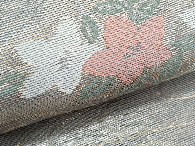 平和屋着物*夏物 六通柄袋帯 道長花文 金糸 正絹 逸品 CABI5738fb