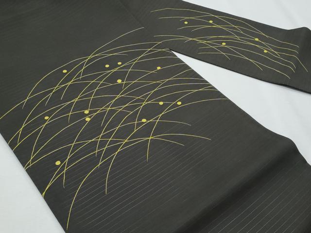平和屋着物*夏物 塩瀬 九寸名古屋帯 露芝文 黒地 正絹 逸品 CABI5749fb
