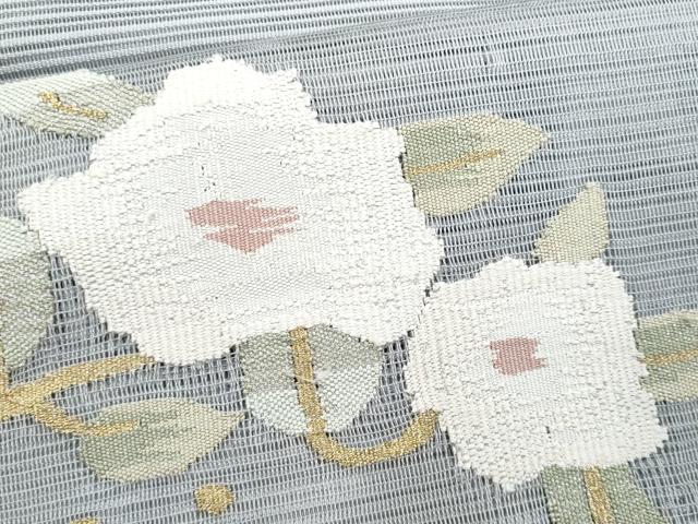 平和屋着物*夏物 八寸名古屋帯 絽綴れ 枝花文 金銀糸 正絹 逸品 CABI5750fb