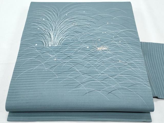 平和屋着物*夏物 塩瀬 九寸名古屋帯 夏虫 露芝文 金銀糸 正絹 逸品 CABI5756fb