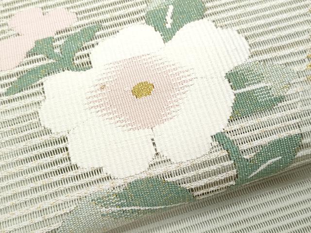 平和屋着物*夏物 八寸名古屋帯 絽綴れ 枝花文 金銀糸 正絹 逸品 CABI5763fb