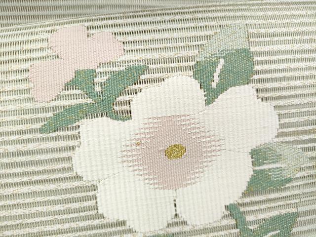 平和屋着物*夏物 八寸名古屋帯 絽綴れ 枝花文 金銀糸 正絹 逸品 CABI5763fb