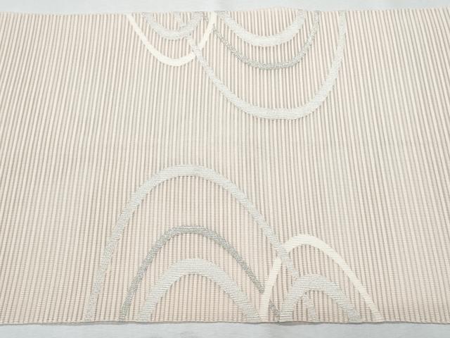 平和屋着物*夏物 八寸名古屋帯 絽綴れ 流水文 銀糸 正絹 逸品 CABI5764fb