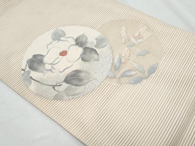 平和屋着物*夏物 八寸名古屋帯 絽綴れ 草花文 金銀糸 正絹 逸品 CABI5765fb