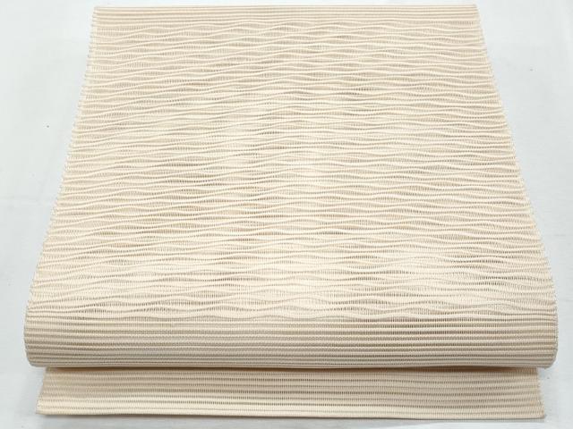 平和屋着物*夏物 八寸名古屋帯 絽綴れ よろけ縞 灰梅色 正絹 逸品 CABI5766fb