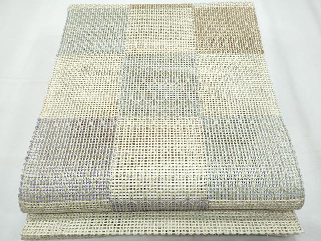 平和屋着物*夏物 八寸名古屋帯 羅 市松文 正絹 逸品 CABI5770fb