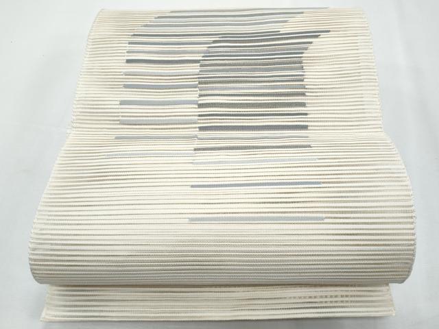 平和屋着物*夏物 八寸名古屋帯 絽綴れ 抽象文 銀糸 正絹 逸品 CABI5774fb