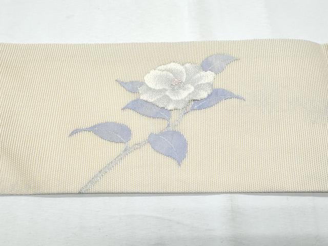 平和屋着物*夏物 九寸名古屋帯 枝花文 銀糸 正絹 逸品 CABI5775fb