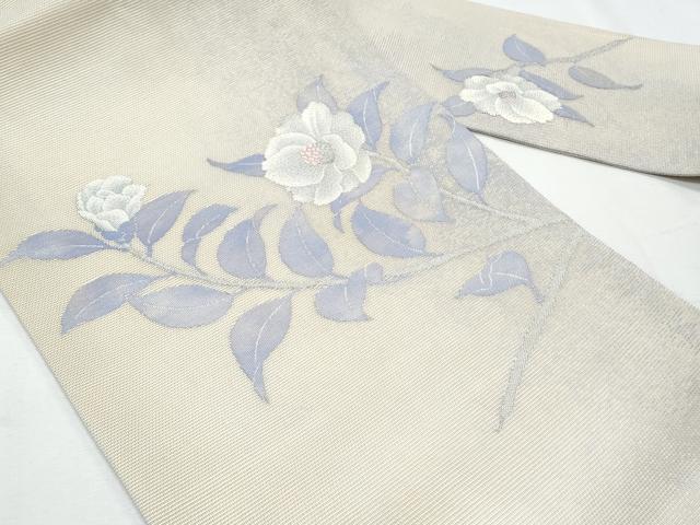 平和屋着物*夏物 九寸名古屋帯 枝花文 銀糸 正絹 逸品 CABI5775fb
