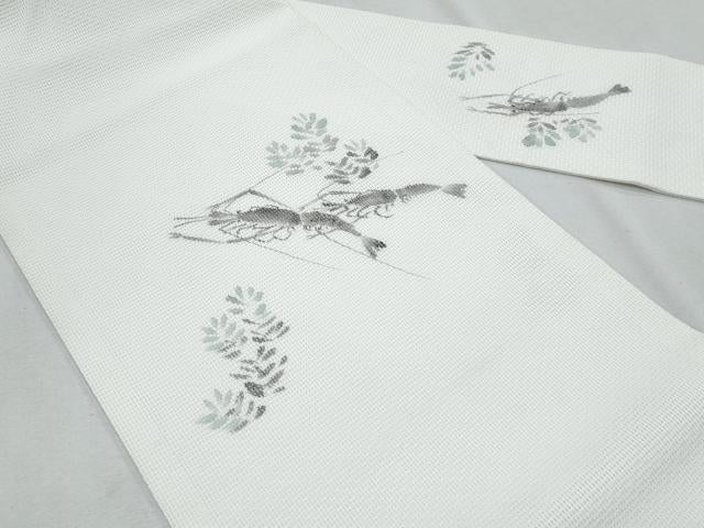 平和屋着物*夏物 九寸名古屋帯 手描き 海老 CABI5776fb