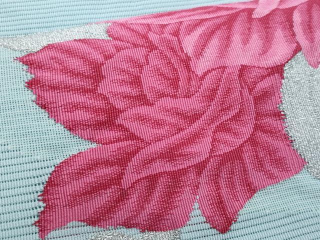 平和屋着物*夏物 八寸名古屋帯 絽綴れ 草花文 銀糸 正絹 逸品 CABI5803fb
