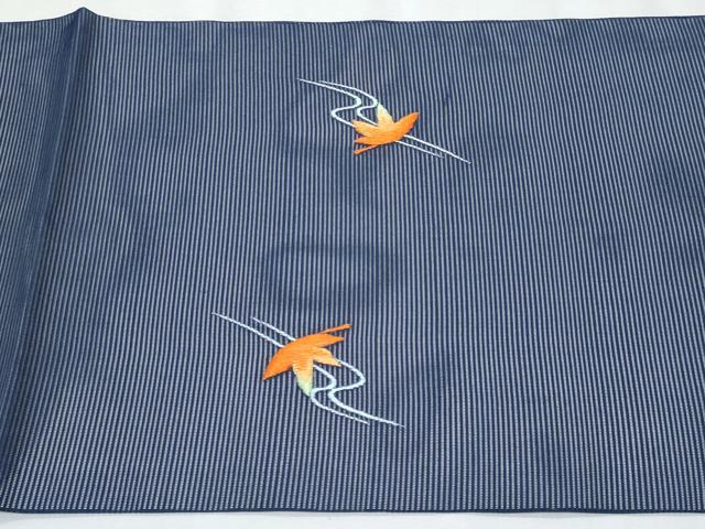 平和屋着物*夏物 九寸開き名古屋帯 刺繍 流水楓文 正絹 逸品 CABI5804fb