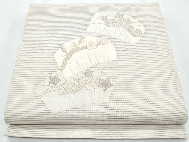 平和屋着物*夏物 八寸名古屋帯 絽綴れ 刺繍 簪 枝花文 金銀糸 正絹 逸品 CABI5805fb